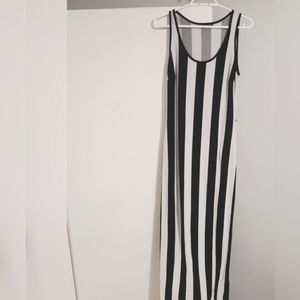 Black and white striped Maxi dress